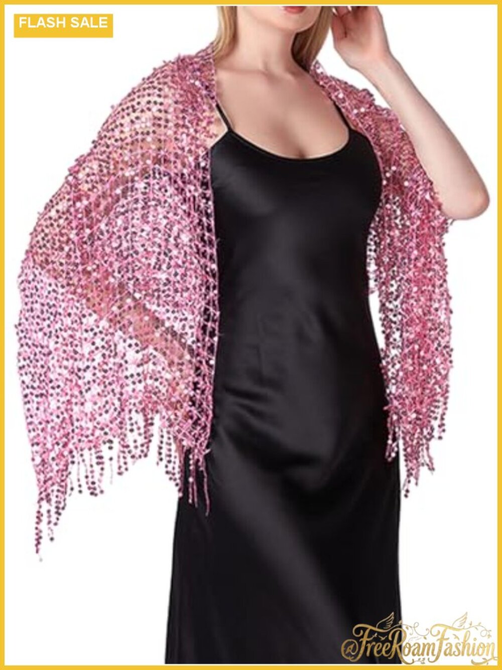 Sequin Shawl Wrap Fringed Evening Dress Wedding Party Accessory
